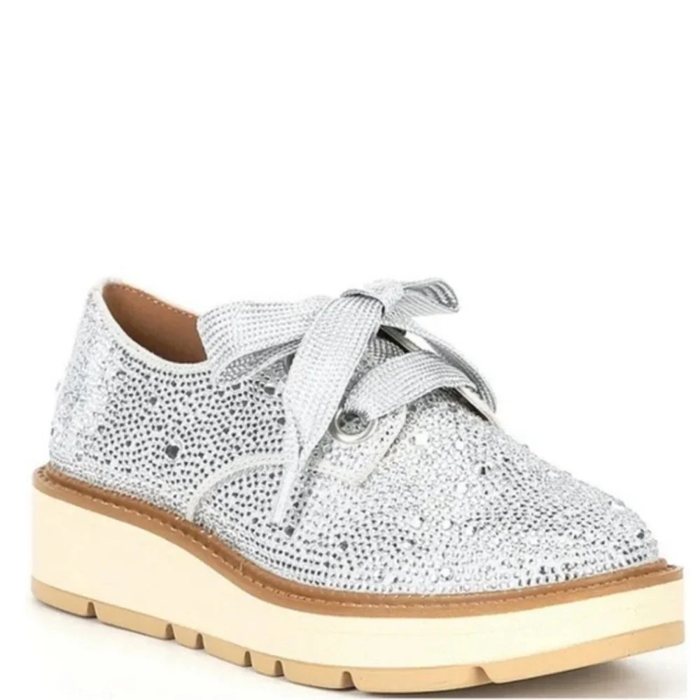 Gianni Bini Silver Glitter Flats